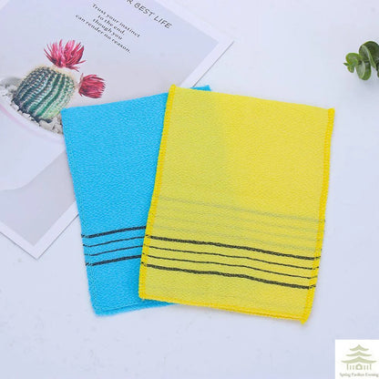 5Pcs Exfoliating Bath Pad Towels Set Korean Italy Asian Exfoliating Bath Washcloth Body Scrub Shower Soft Polyester Cotton