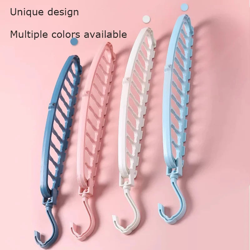 Multi functional clothes hanger, dormitory, household clothes hanging, folding clothes hanger, 11 hole clothes rack storage tool