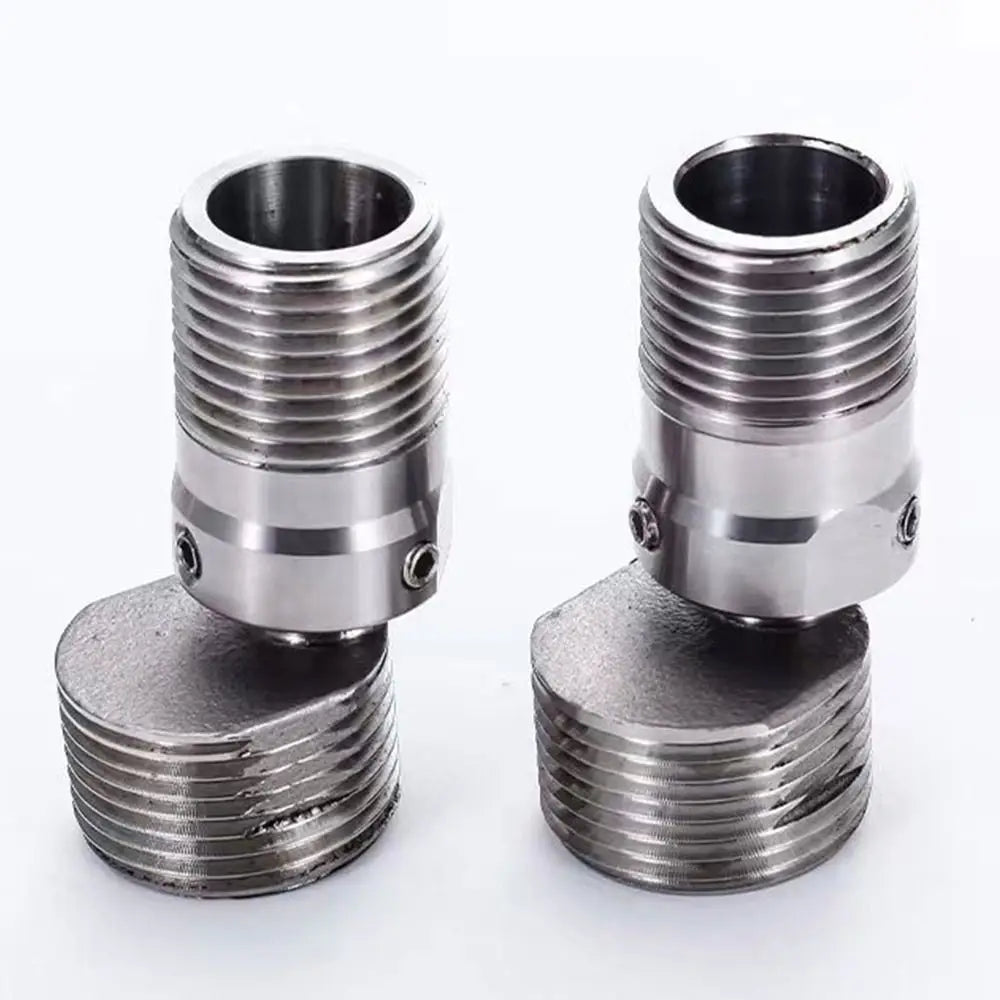304 Stainless Steel Angled Curved Foot Wall Mounted Eccentric Screw Corner 360° Rotatable Adjustable Shower Faucet Adapter