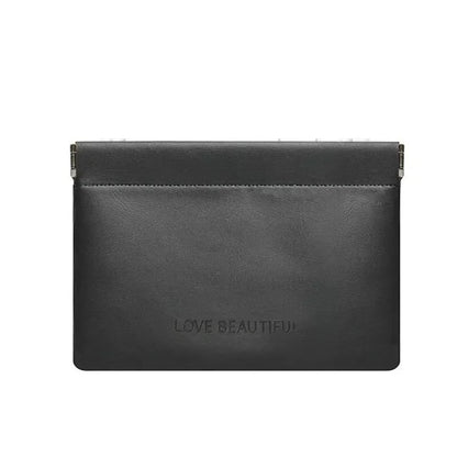Fashion PU Leather Storage Bag Automatic Closure Waterproof Purse Portable Earphone Charging Line Cosmetic Lipstick Jewelry Bag