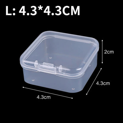 60/6PCS Mini Storage Box Transparent Plastic Jewelry Storage Box Container Portable Earring Ring Earplugs Packaging Storage Case