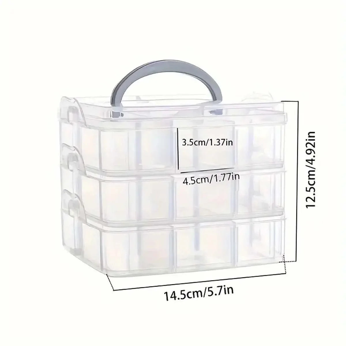 Stackable 3-Tier Plastic Storage Box Adjustable Compartment Toy Container Clear Jewelry Sundries Organizer Home Storage Supplies