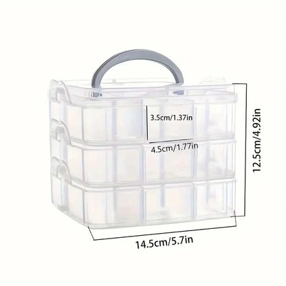 Stackable 3-Tier Plastic Storage Box Adjustable Compartment Toy Container Clear Jewelry Sundries Organizer Home Storage Supplies
