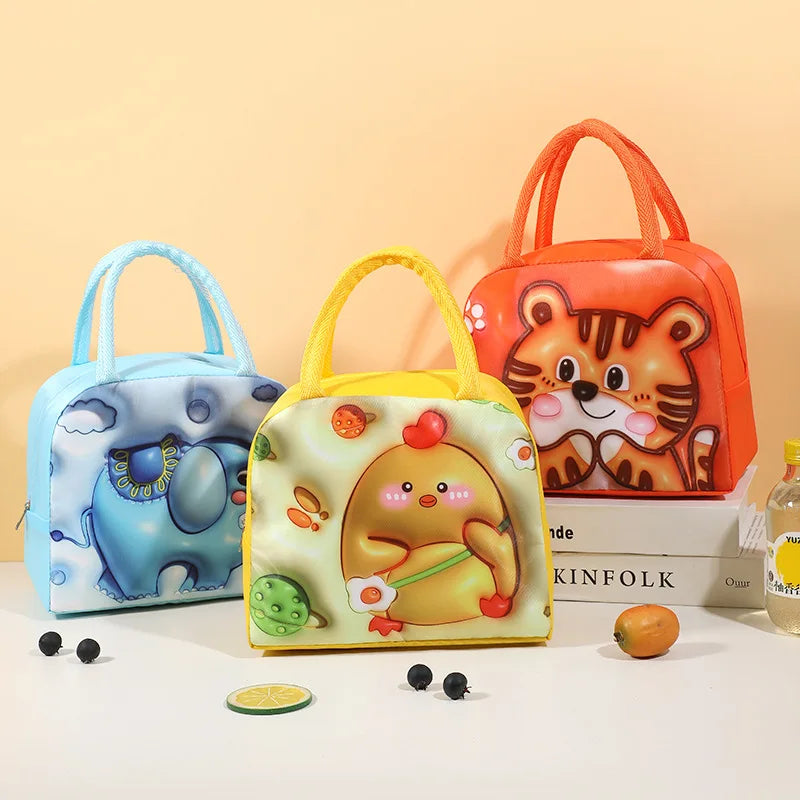 Lunch Bag Thickened Handheld Insulated Lunch Box Bag Children Cute With Meals Lunch Box Bag
