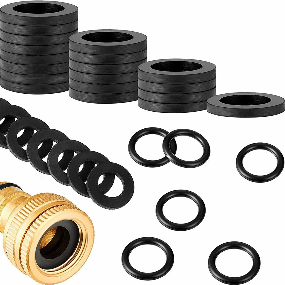 10Pcs Rubber Ring Flat Gasket Sealing Ring Flexible Pipe Bath Bathroom Shower Hose Washers Rubber Seals For Shower Head Hose