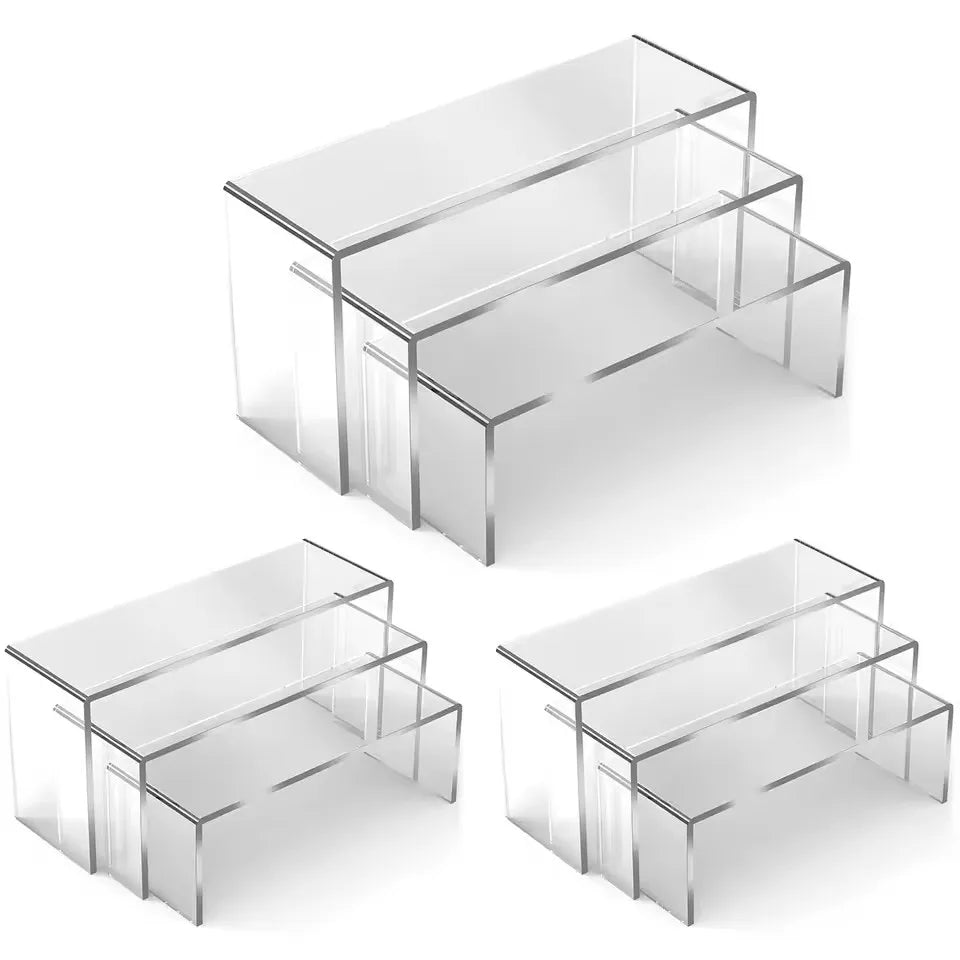 3/6/9/12Pc Clear Acrylic Display Stand Cosmetic Bag Jewelry Showcase Cup Holder for Home Shop statue Model Pottery Display Riser