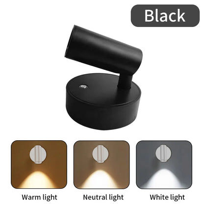 LED light magnetic USB Rechargeable Wall Light Spotlight Wireless No Punch Reading Light With Touch Switch Dimmable Bedside Lamp