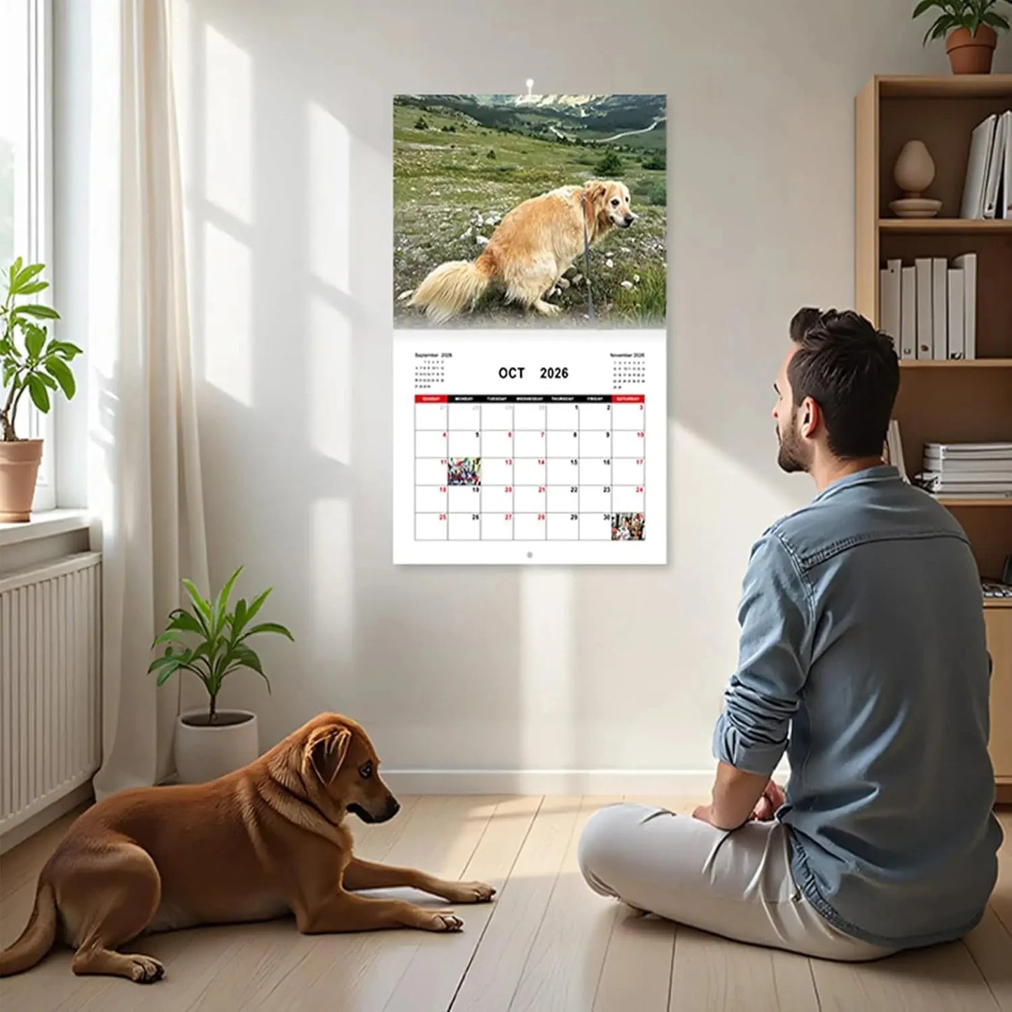 Calendar 2026 Dogs Pooping in Beautiful Places Funny Gag Gifts Thick Paper Wall Calendar Christmas Home Decor Planning Organizer