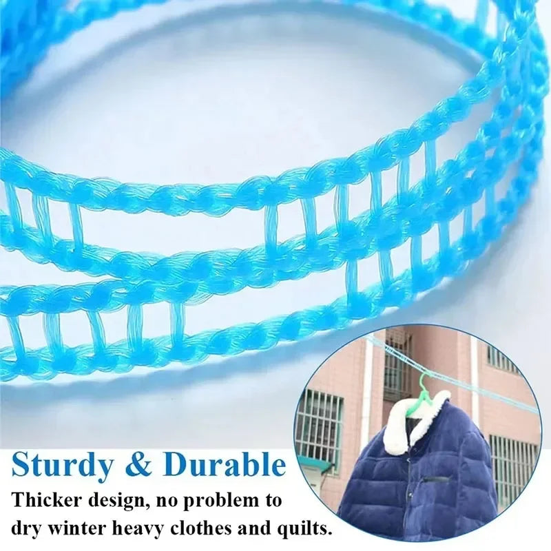 Outdoor Clothesline Nylon Non-Slip Laundry Line Rope Travel Business Windproof Clothes Cord 10 Meter Long