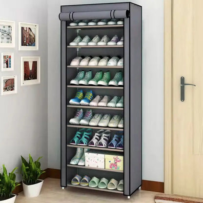 6-10 Tier Multi-Layer Shoe Cabinet with Dust-Proof Rolling Shutter Door, Easy to Assemble, Space-Saving Home Storage Cabinet, Suitable for Entryways, Hallways, Bedrooms, Living Rooms, Homes, Dormitories, Etc./Modern Decorativ