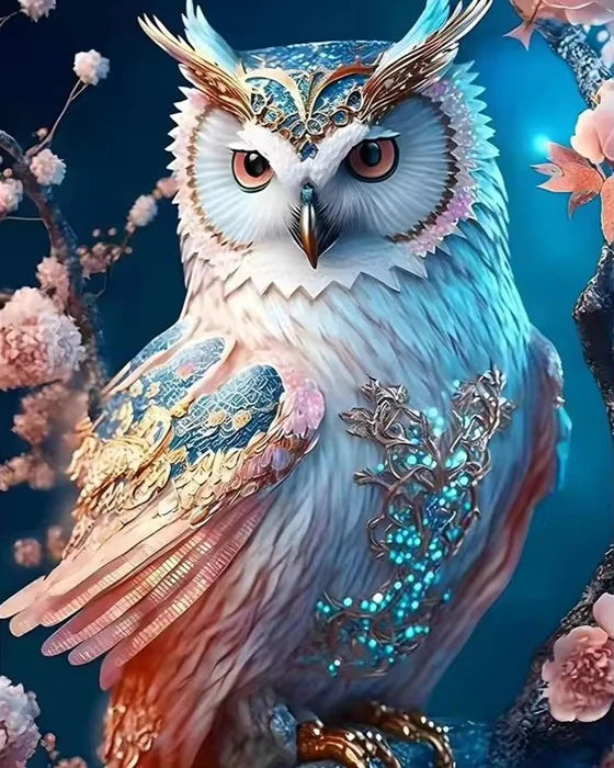 HUACAN Owl Animal Painting By Numbers On Canvas Flower Coloring On Canvas By Adult Pictures Drawing Art Kits Home Decor Gift