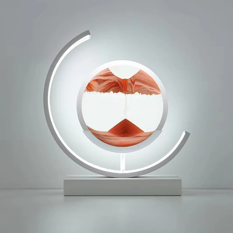 LED Night Light Moving Sand Art Table Lamp Quicksand Sandscape 3D Hourglass Bedside Lamps Flowing Sand Painting Home Decor Gifts