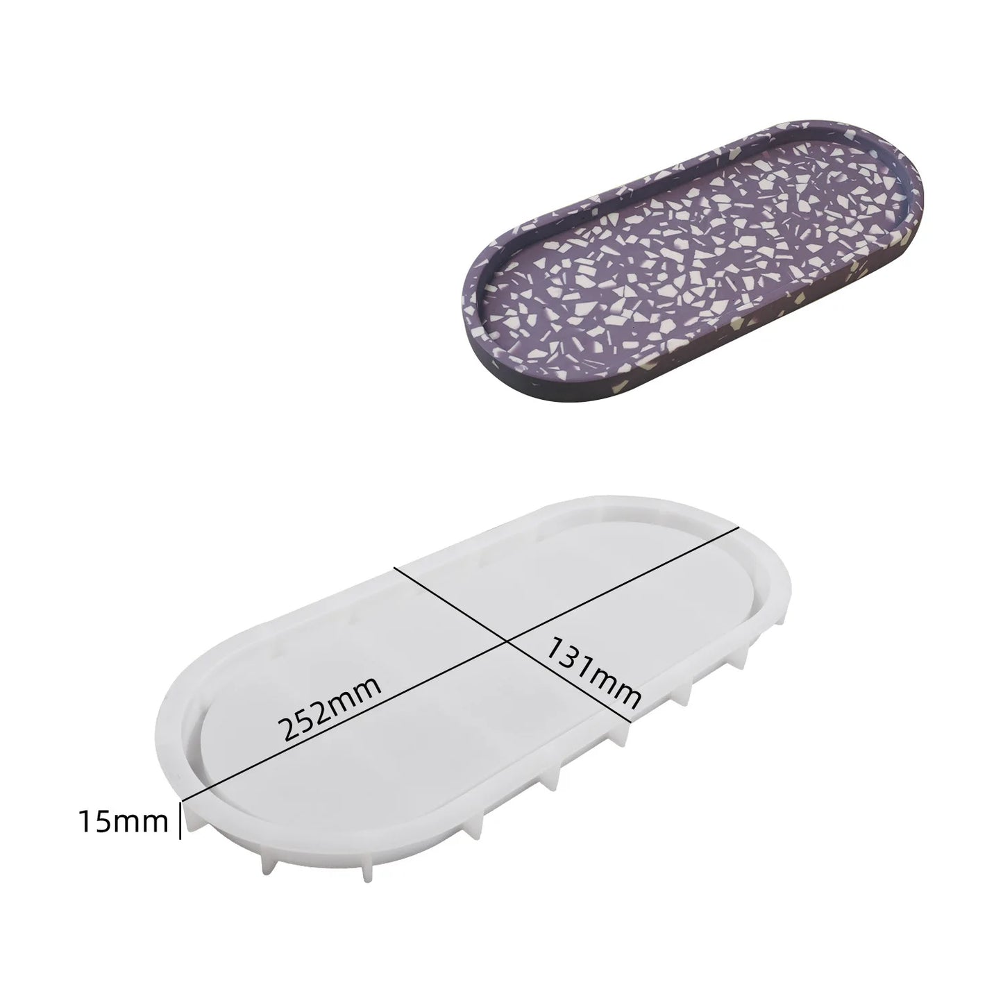 Oval Tray Cement Silicone Mold DIY Jewelry Display Panel Mould Concrete Plaster Resin Crystal Storage Coaster Molds Home Decor