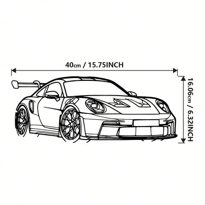 HelloYoung Metal Racing Car Wall Art Durable Sports Decor for Kids Room
