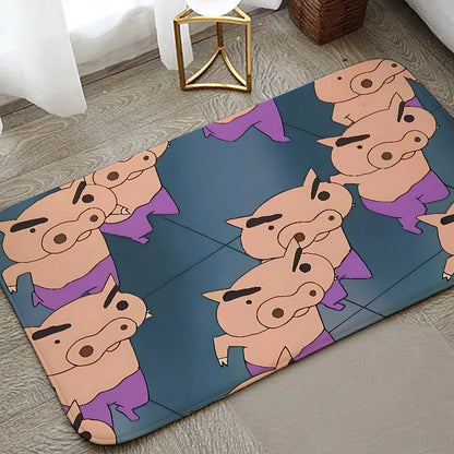 B-Buriburi-zaemon Floor Mat Graphic Printed Flannel Doormats For Bathroom Kitchen Entrance Carpet Home Decor
