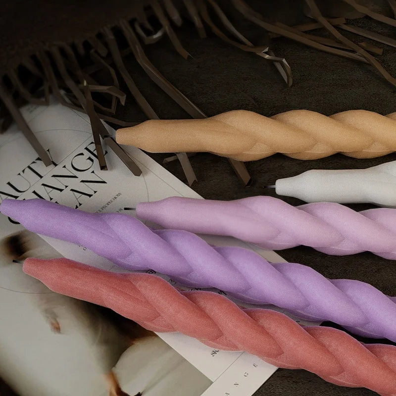 Geometric Spiral Candle Silicone Mold DIY Twisted Rod Wax Rod Silicone Mold Home Decor Tools Geometric Candle Making Supplies