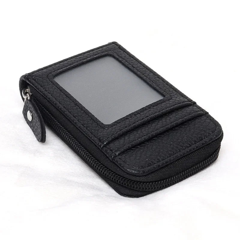 1pc Organ Card Bag Korean Edition Portable Women's Short Bank Card Cover Business Card Clip Zipper Vertical Handheld Bag