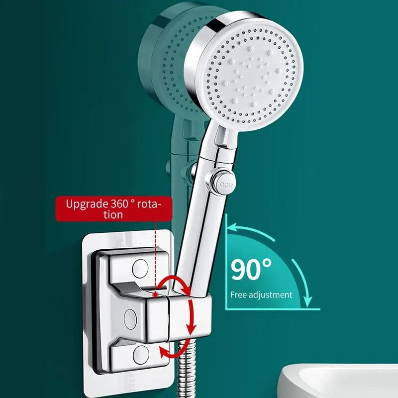 Adjustable Non-Punching Handheld Shower Stand ABS Wall Mount Bracket for Bathroom No Drilling Required