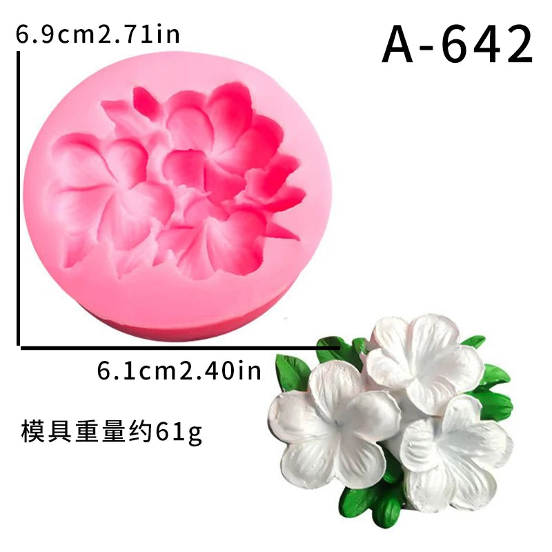 Frangipani Gardenia Flower Silicone Candle Mold DIY Handmade Soap Soy Wax Scented Candle Plaster Ornaments Molds Home Decor