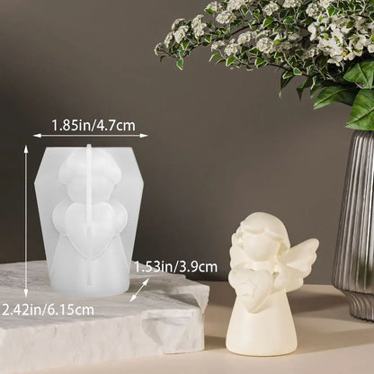 1pcs  Heart Wings Angel Silicone Mold DIY Human Sculpture Candle Gypsum Resin Mould Home Decor Birthday Gift