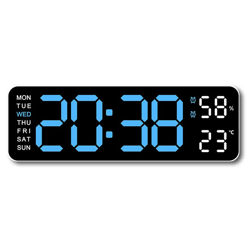 10 Inch Smart Mute LED Electronic Night Alarm Wall Clock Modern Desk Clock Minimalist Thermometer Calendar Time Cube Home Decor