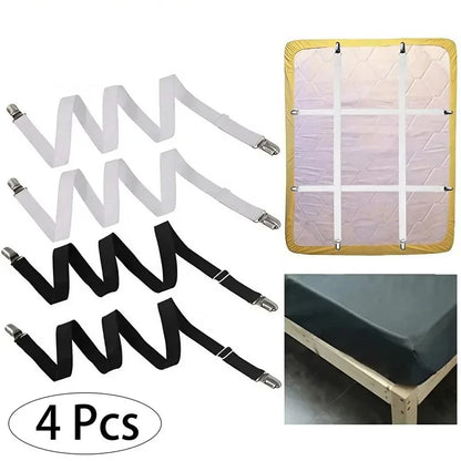 4PCS Double Clip Sheet Fasteners - Versatile Sheet Clips for Bed Sheets and Sofa Covers with Non-slip Adjustment