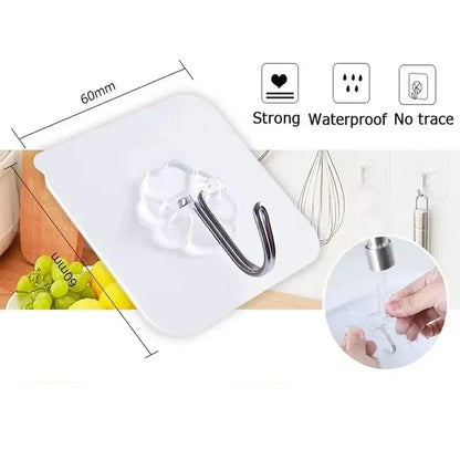 30 Pcs Hooks Transparent Strong Self Adhesive Door Wall Hangers Hooks Suction Heavy Load Rack Cup Sucker For Kitchen Bathroom