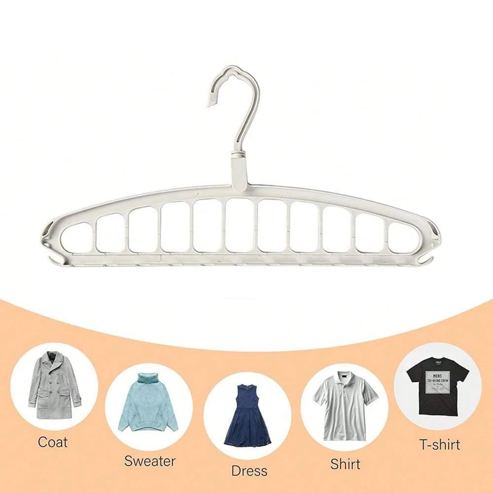 1PC 11-Hole Multi-functional Clothes Hanger for Dormitory Home-use Spiral Plastic Closet Drying Hanger Support