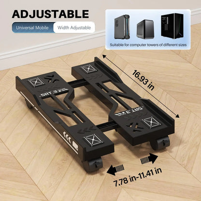 Mobile PC Tower Stand Adjustable Shelf Computer CPU Holder Telescopic Desktop Stand Computer Bracket Cart With Rolling Caster