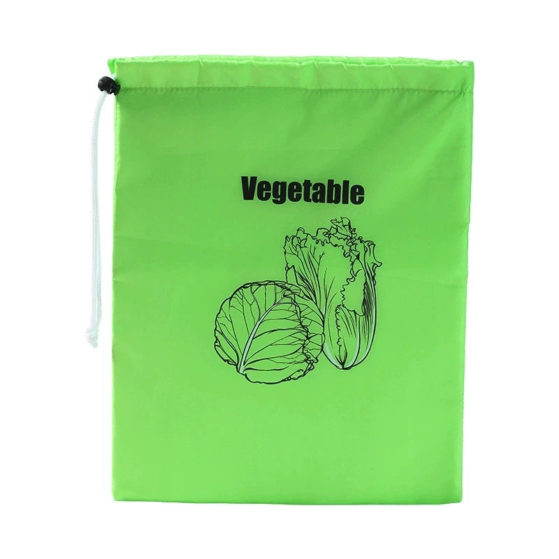 Fruit Vegetables Storage Bag Drawstring Bag for Refrigerator Freshness Travel Storage Insulated Aluminum Film Bags