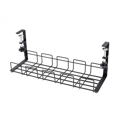 Metal under Table Storage Rack Cable Management Tray Wire Organizer for Home Office Desk No Punching Kitchen Storage Accessories
