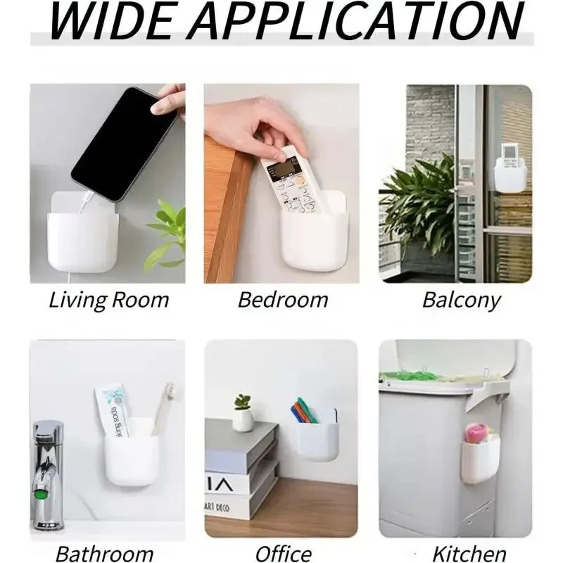1/2Pcs Wall Mounted Storage Box Household Living Room Conditioner Remote Control Bedside Phone Storage Holder Organizer Shelf
