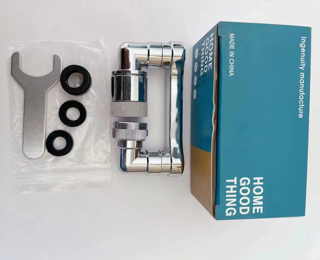 Metal Universal 1080 °Swivel Extension Faucet Aerator 2 Water Faucets Bubbler Nozzle for Kitchen Sink Tap Extender Sprayer Head