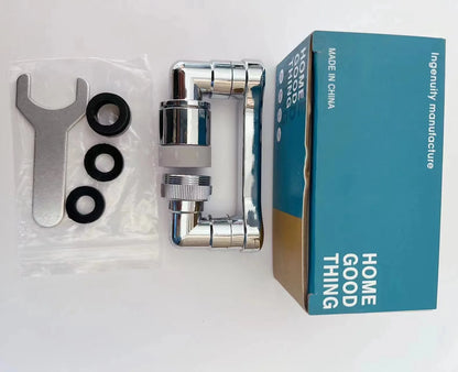 Metal Universal 1080 °Swivel Extension Faucet Aerator 2 Water Faucets Bubbler Nozzle for Kitchen Sink Tap Extender Sprayer Head