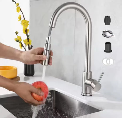 Stainless Steel  Kitchen Faucet Pull Out Brushed Nickle Black Kitchen Mixed Tap Kitchen Sink Tap