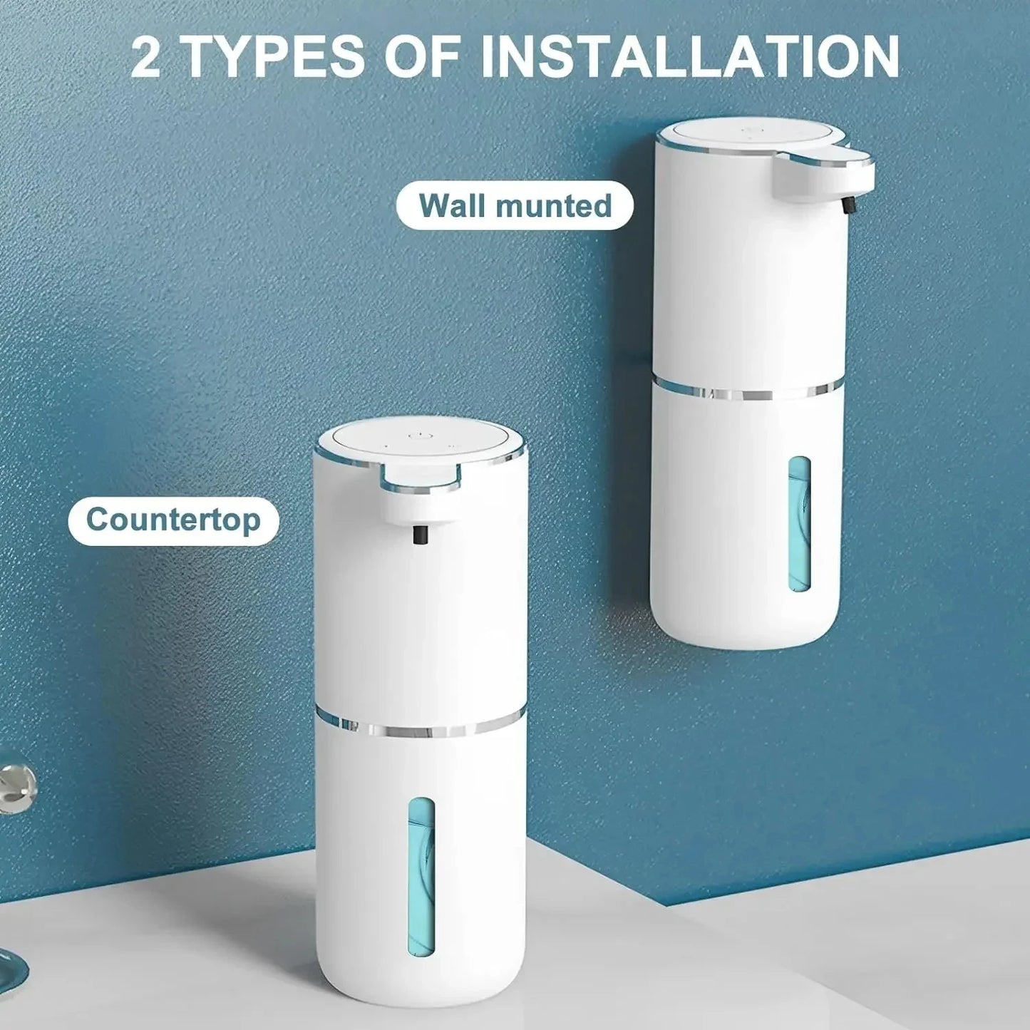 HOMEFISH Automatic Soap Dispenser Touchless Foaming Soap Dispenser 380ml USB Electric 4 Level Adjustable Foam Soap Dispenser