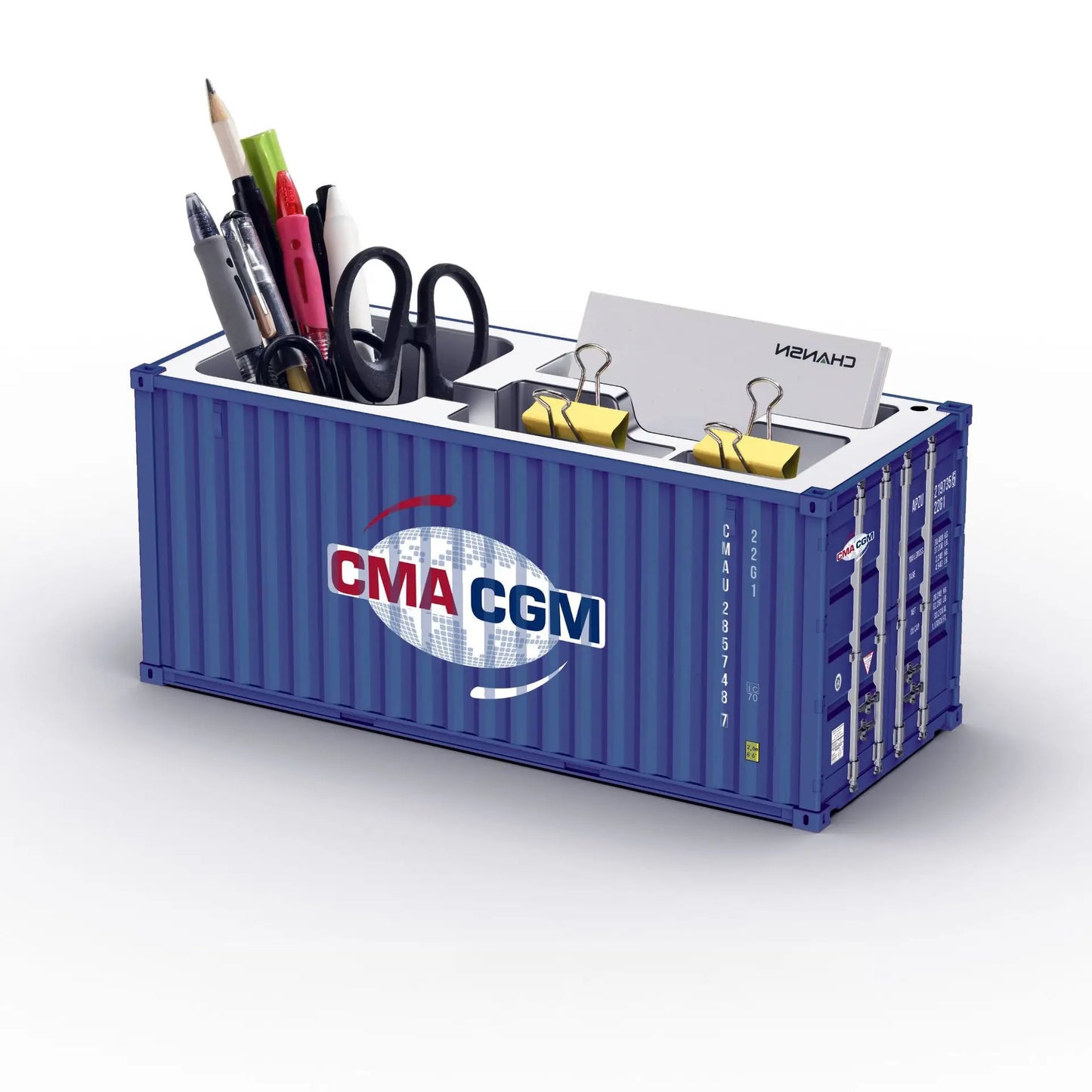 Miniature Realistic Shipping Container Model Simple Multifunctional Office Desktop Pen Holder Storage Box Home Decor Craft