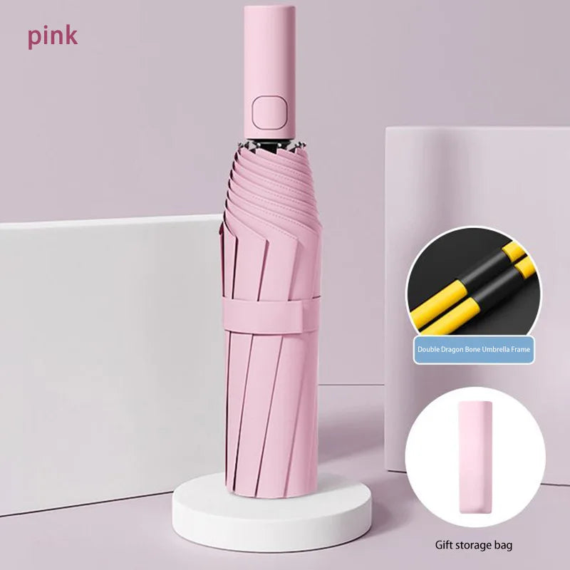 24 Bone Folding Umbrella Fully Automatic Double Bone SPF 50 UV Protection Rain Resistance Strong Wind Resitance Umbrella