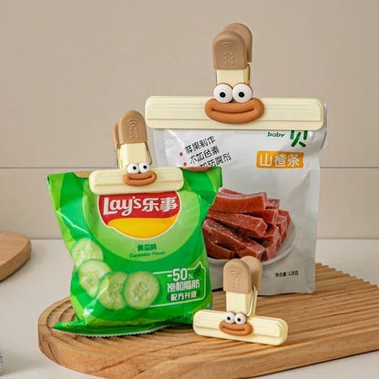 Creative Face Bag Sealing Clip Food Snack Clip Kitchen Tools Decorative Small Clip Refrigerator Plastic Food Bag Storage