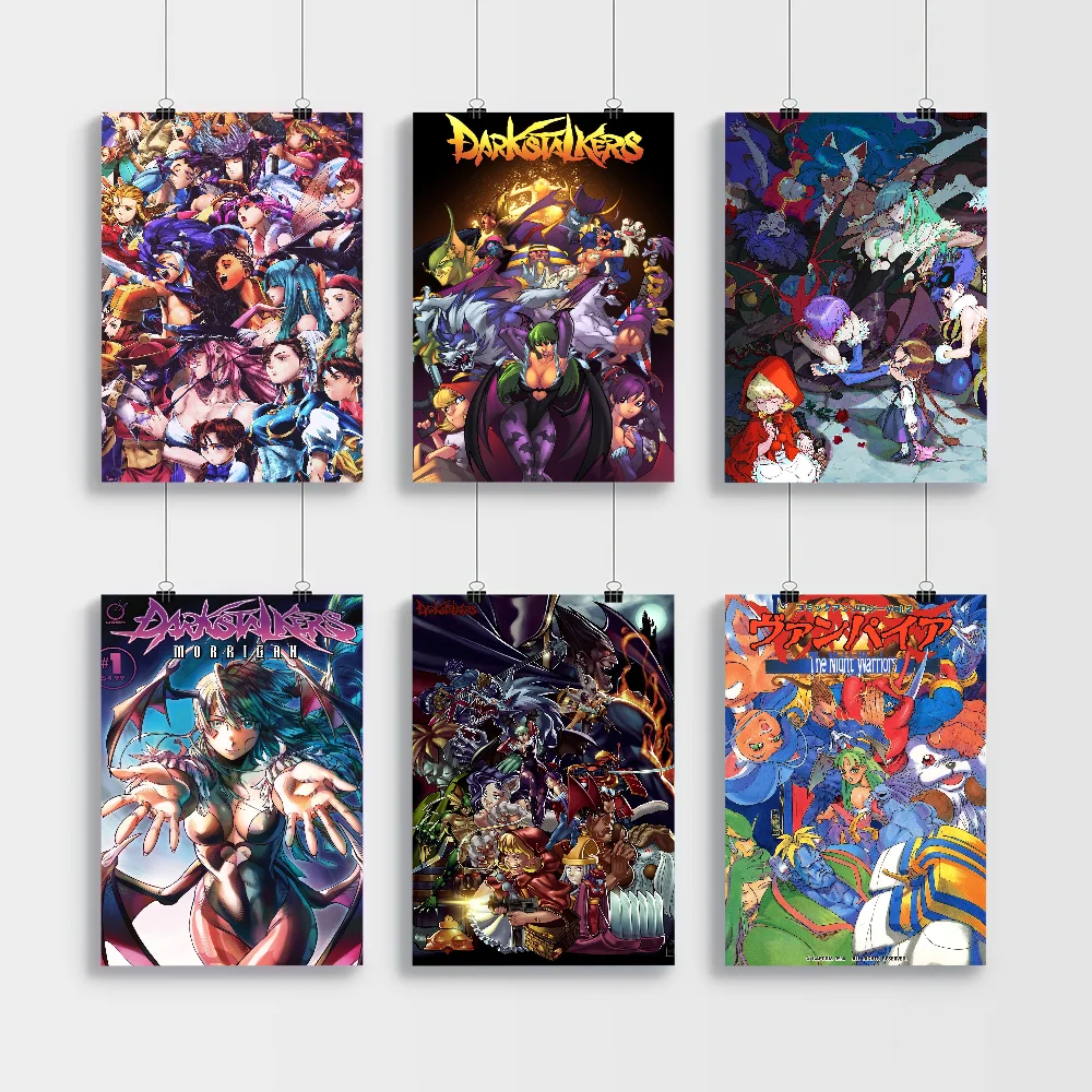 Darkstalkers Morrigan Aensland DIY Sticky Poster Waterproof Paper Sticker Coffee House Bar Home Decor