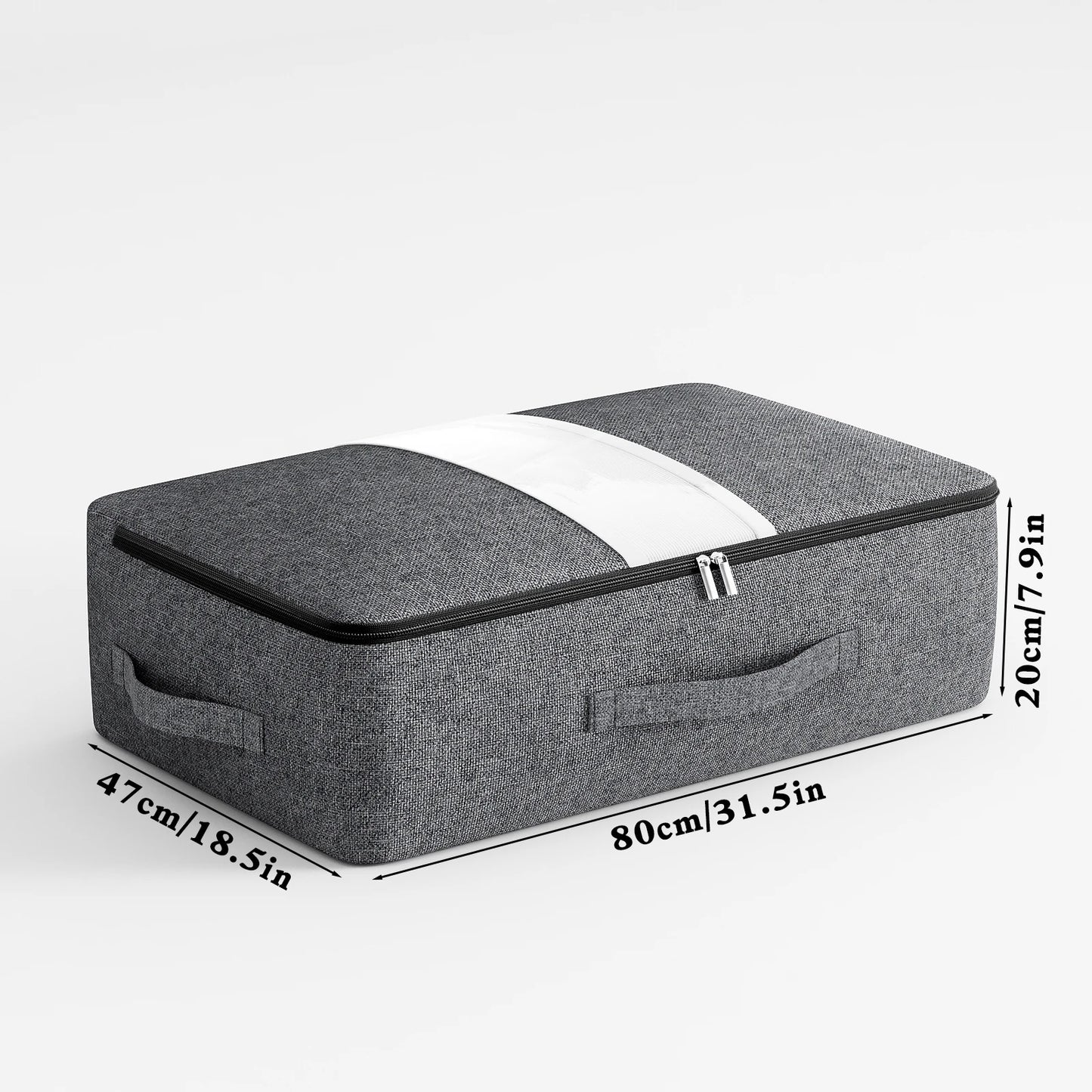 1PC large bed bottom storage bag Clothing organizer zipper folding organizer Bedroom shelf wardrobe gray