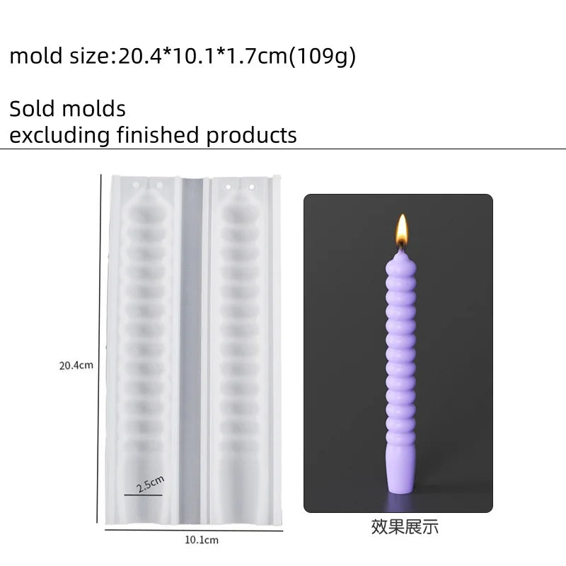 Geometric Spiral Candle Silicone Mold DIY Twisted Rod Wax Rod Silicone Mold Home Decor Tools Geometric Candle Making Supplies
