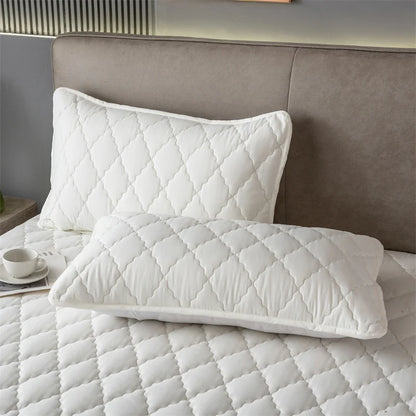 Brushed Cotton Padded Waterproof Pillowcase - Single Piece / 2-Piece Set  Soft Breathable Pillow Cover for Bedroom Bed