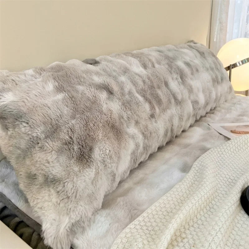 1pc Solid-color Plush Pillow Long Pillowcase, Decorative Pillowcase (without Core), Soft and Comfortable Fabric