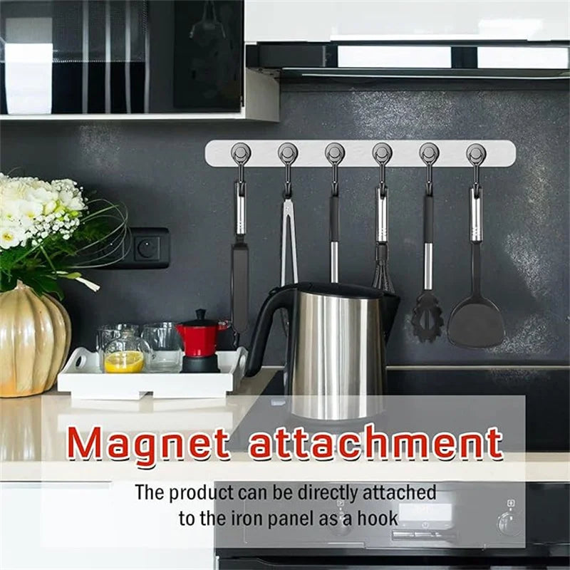 3/6/12/20Pcs Black Magnetic Hooks Cruis Heavy Duty Magnetic Hangers, Extra Strong Magnets with Hook for Hanging, Resistant Base