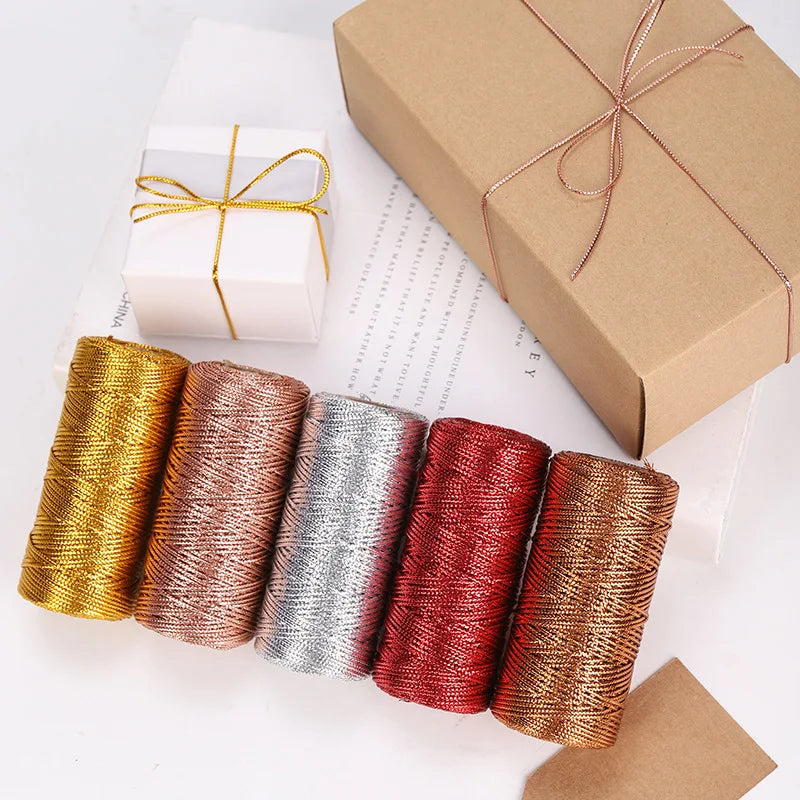 1.5mm 100m Rope Gold Silver Cord Gift Packaging String For Jewelry Making Lanyard Thread Cord DIY Bracelet Christmas Home Decor