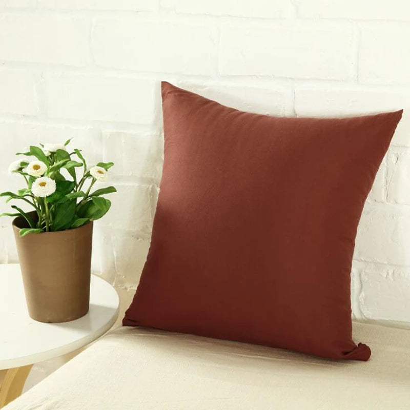 40*40cm Pillow Case Solid Color Sofa Cushion Backrest Pillowcase Family Living Room Cushion Waist Cushion Cover For Household