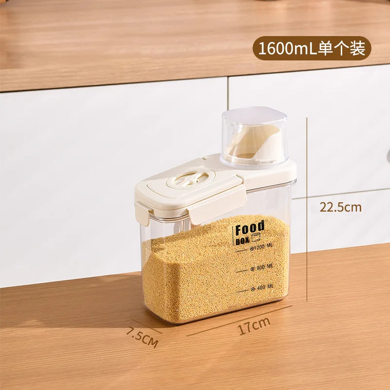 Transparent Storage Jar for Grains, Rice Bucket, Tea, Dried Fruits Storage Box, Kitchen Grain Bucket, Storage Jar, Sealed Jar