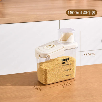 Transparent Storage Jar for Grains, Rice Bucket, Tea, Dried Fruits Storage Box, Kitchen Grain Bucket, Storage Jar, Sealed Jar