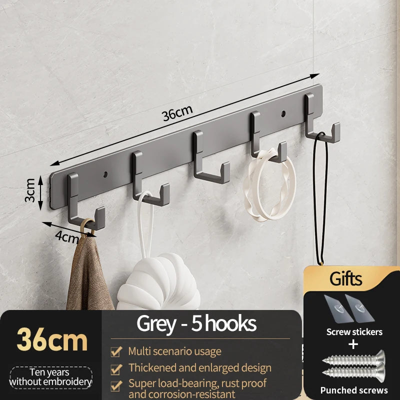 Hooks for hanging clothes at the entrance door, hanging hangers on the wall, and strong hooks for the wardrobe in th